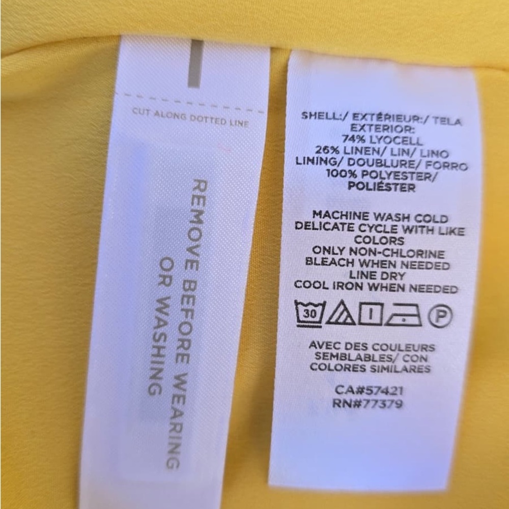 ANN TAYLOR LINEN LYOCELL WIDE LEG CROPPED JUMPSUIT IN MARIGOLD YELLOW - Picture 12 of 16